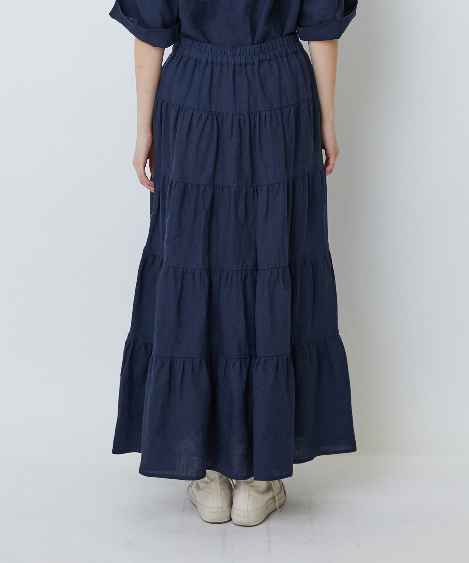 【LOISIR】【MTサイズ有り】イージーティアードスカート 詳細画像 ネイビー 14