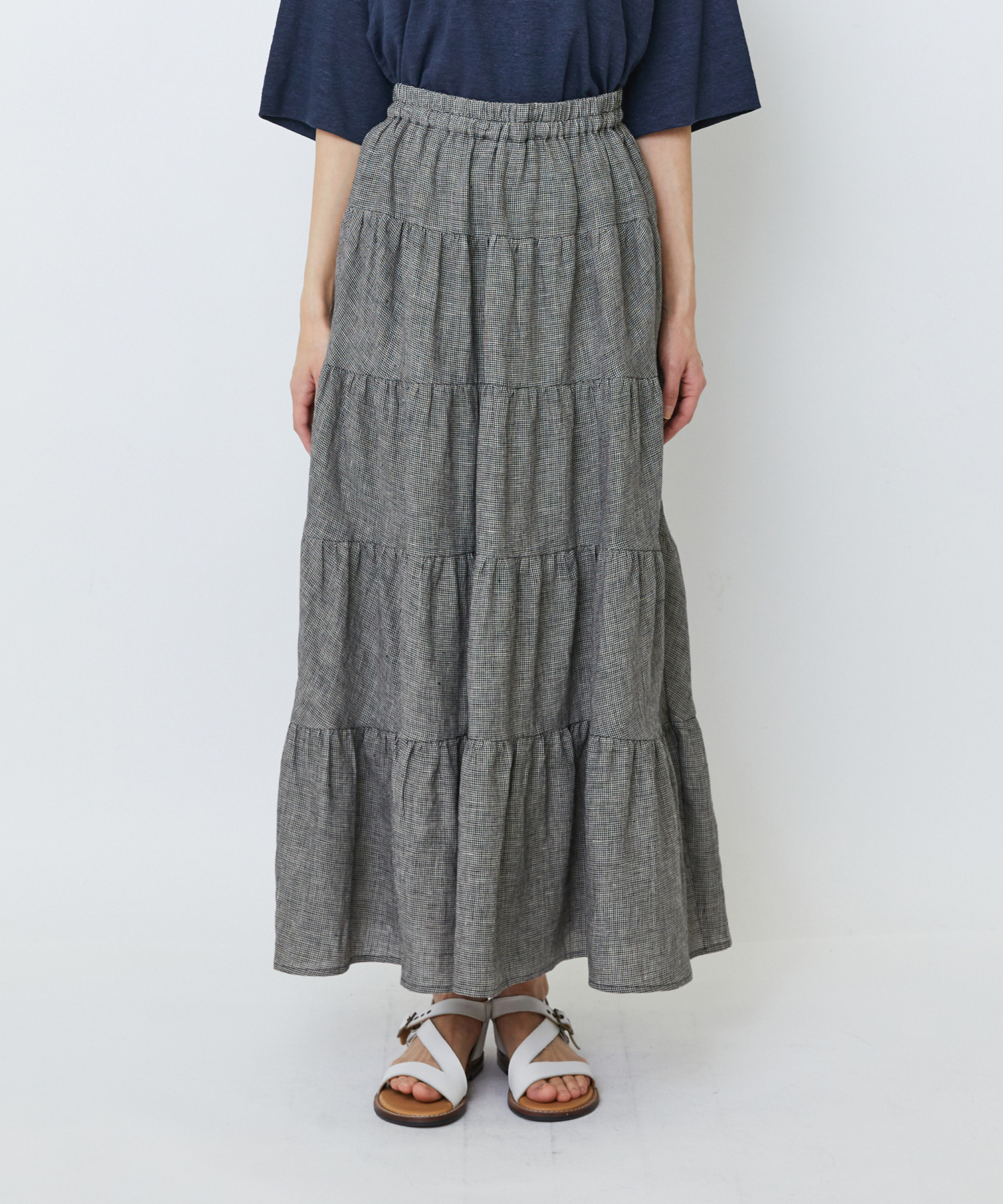 【LOISIR】【MTサイズ有り】イージーティアードスカート 詳細画像 ネイビー 15