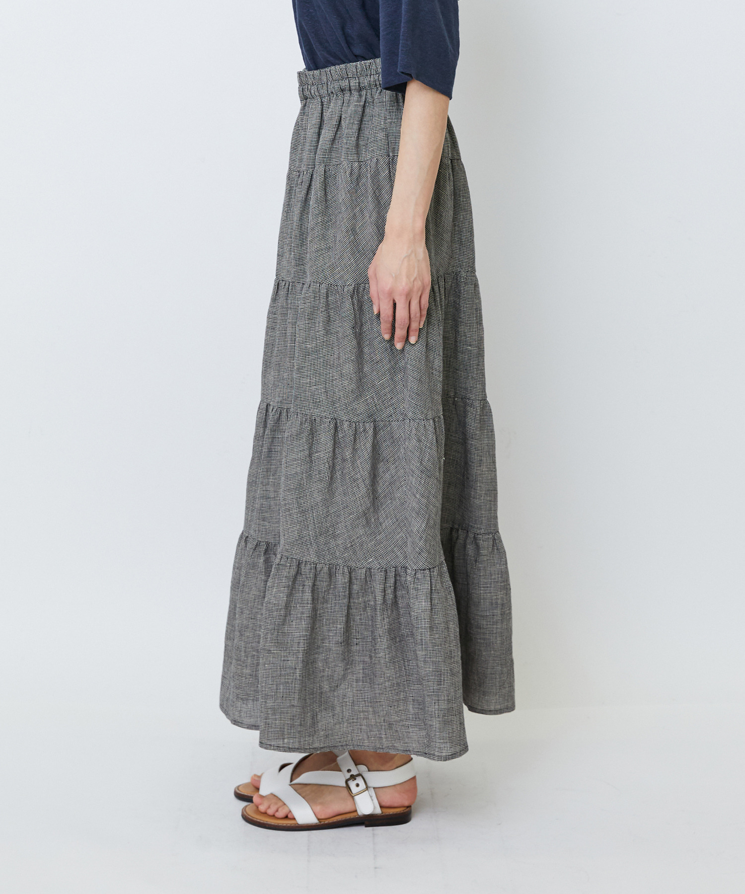 【LOISIR】【MTサイズ有り】イージーティアードスカート 詳細画像 ネイビー 16