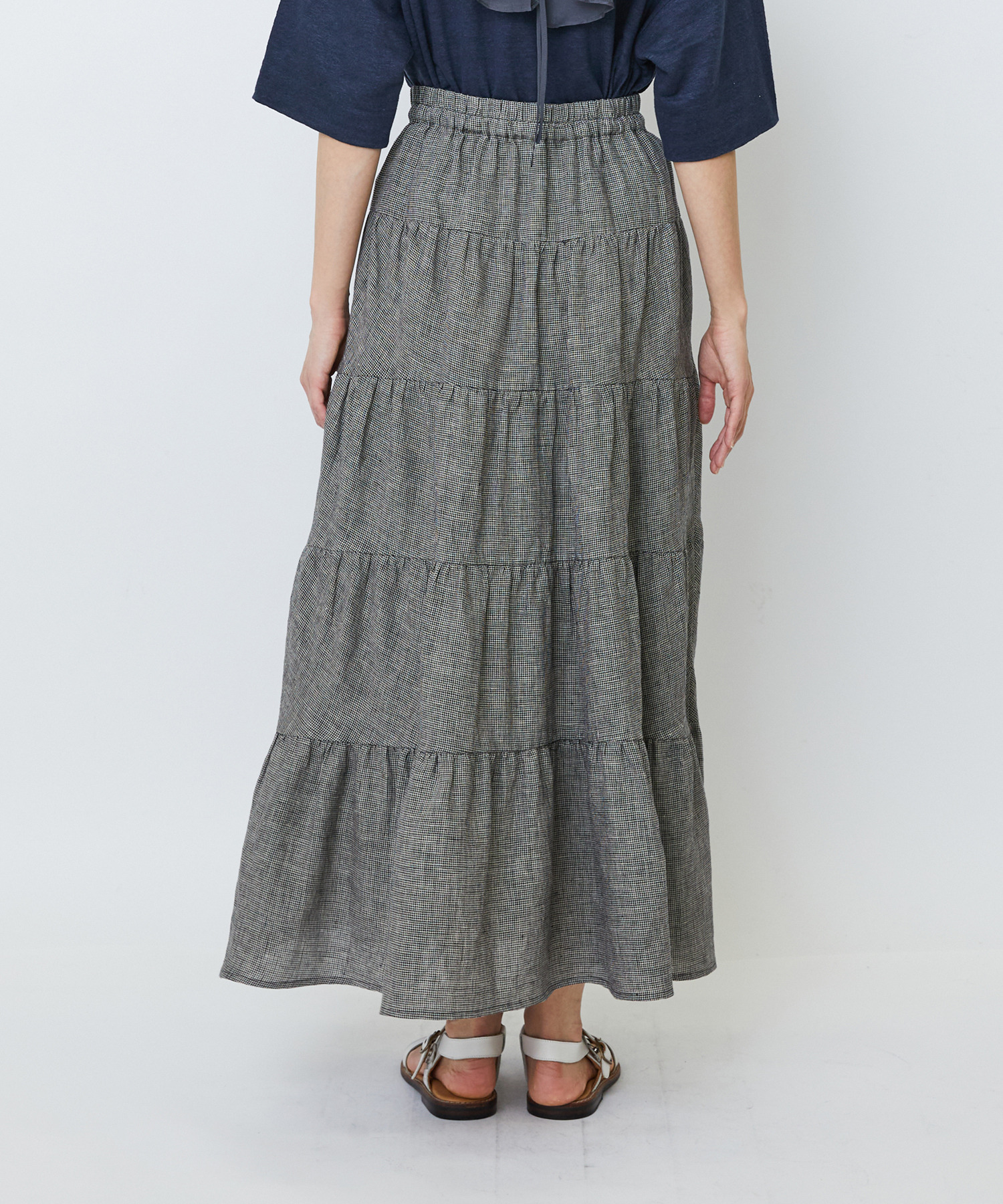 【LOISIR】【MTサイズ有り】イージーティアードスカート 詳細画像 ネイビー 17