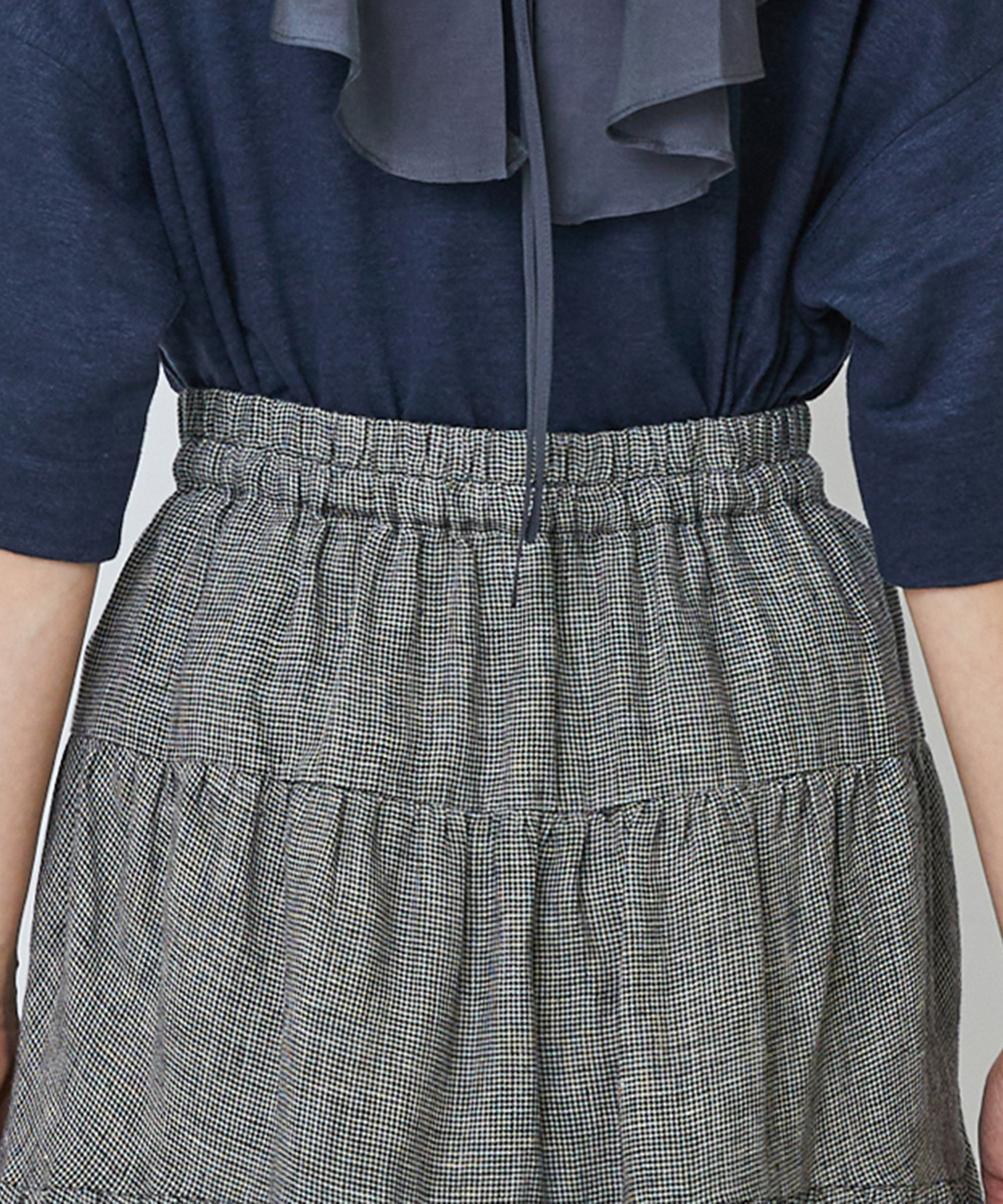 【LOISIR】【MTサイズ有り】イージーティアードスカート 詳細画像 ネイビー 19