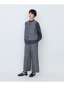 【LOISIR】バンブーリネンベスト 詳細画像 グレー 2