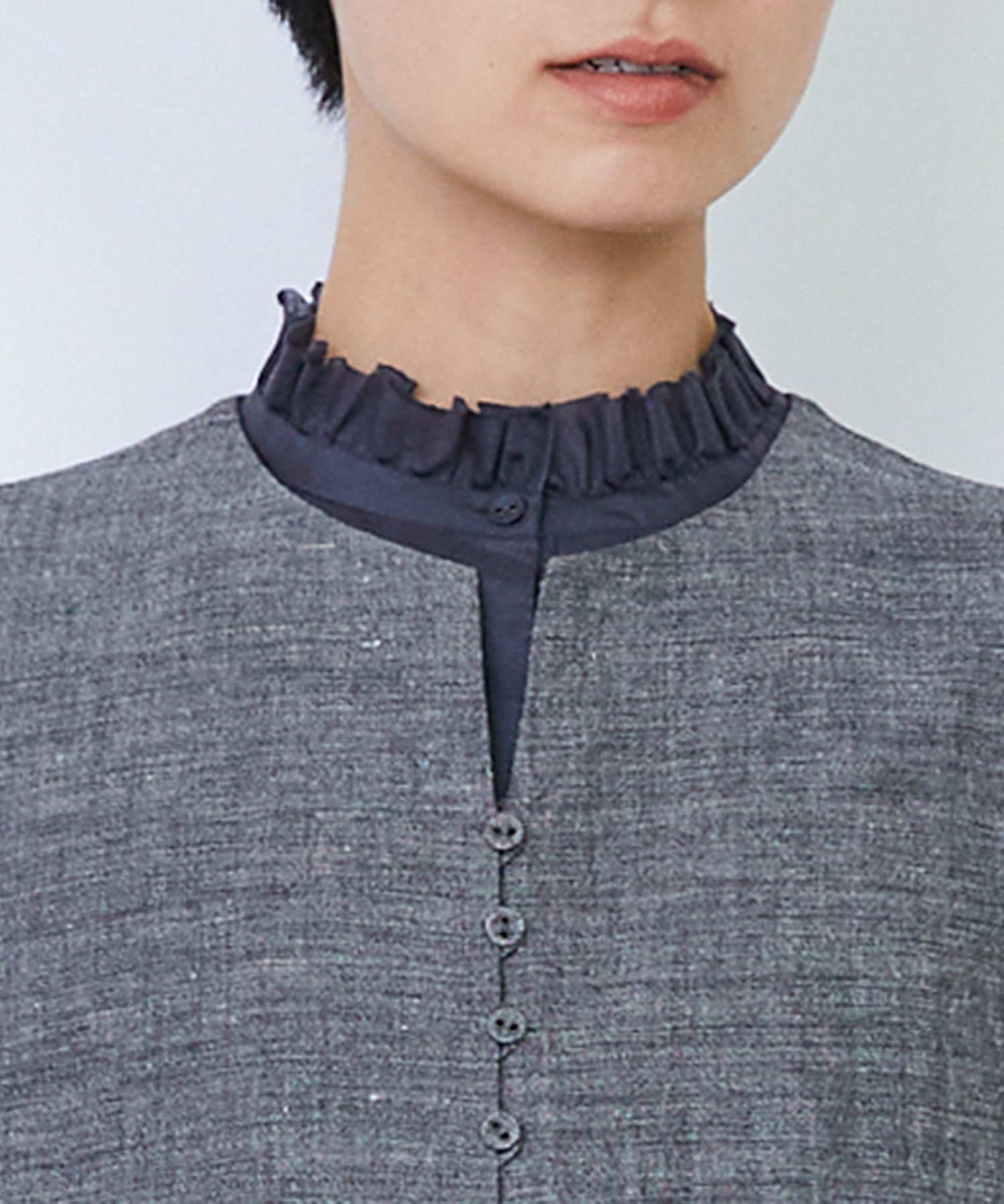 【LOISIR】バンブーリネンベスト 詳細画像 グレー 8