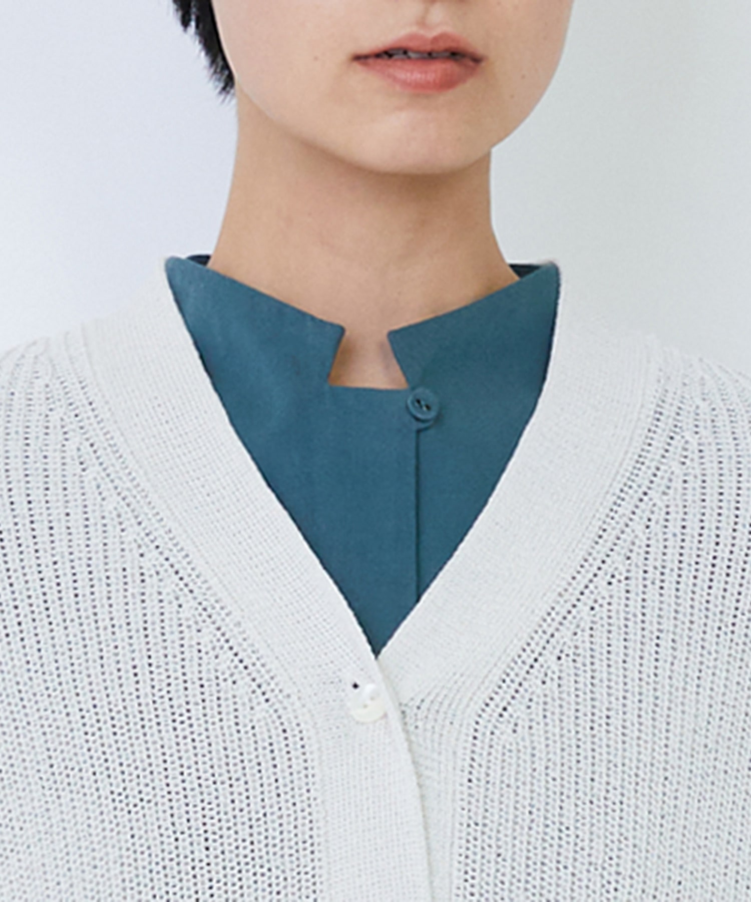 【LOISIR】エステル和紙片畦編みカーディガン 詳細画像 ネイビー 14