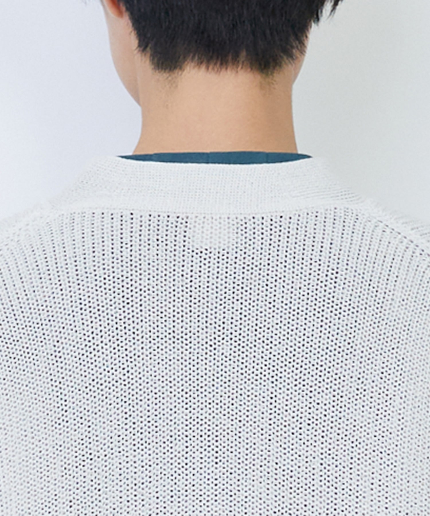 【LOISIR】エステル和紙片畦編みカーディガン 詳細画像 ネイビー 15