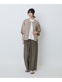 【LOISIR】【2WAY】エステル和紙天竺ケープライクカーディガン 詳細画像 グレー 1