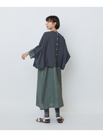 【LOISIR】【2WAY】エステル和紙天竺ケープライクカーディガン 詳細画像 グレー 11