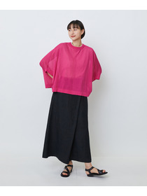 【LOISIR】【2WAY】エステル和紙天竺ケープライクカーディガン 詳細画像 グレー 15