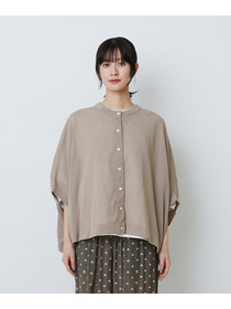 【LOISIR】【2WAY】エステル和紙天竺ケープライクカーディガン 詳細画像 グレー 17