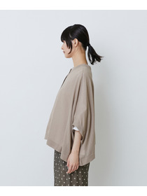 【LOISIR】【2WAY】エステル和紙天竺ケープライクカーディガン 詳細画像 グレー 18