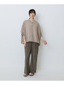 【LOISIR】【2WAY】エステル和紙天竺ケープライクカーディガン 詳細画像 グレー 2