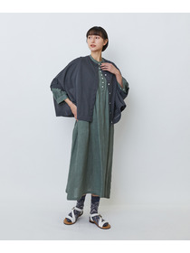 【LOISIR】【2WAY】エステル和紙天竺ケープライクカーディガン 詳細画像 グレー 7