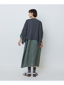 【LOISIR】【2WAY】エステル和紙天竺ケープライクカーディガン 詳細画像 グレー 8