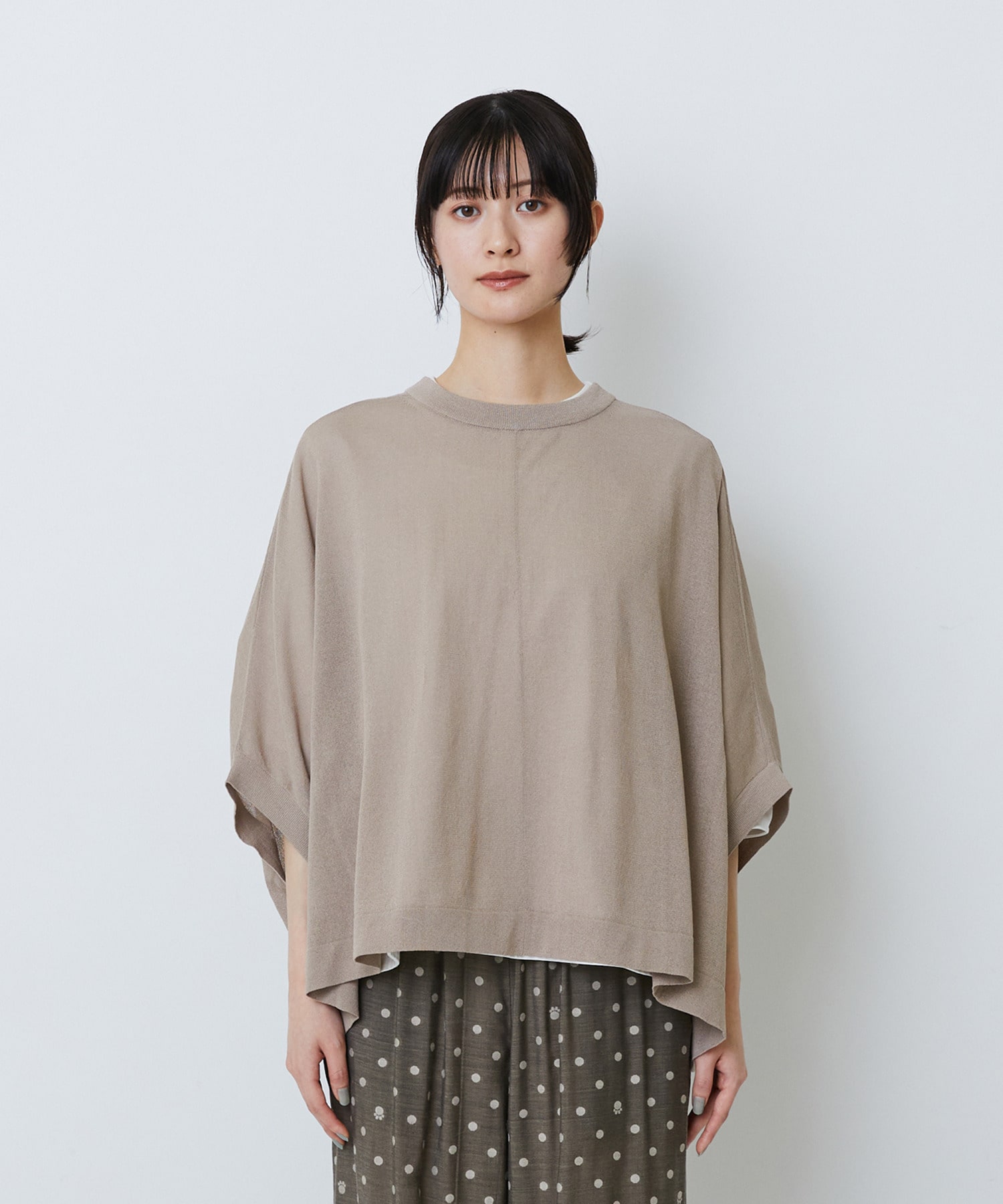 【LOISIR】【2WAY】エステル和紙天竺ケープライクカーディガン 詳細画像 グレー 20