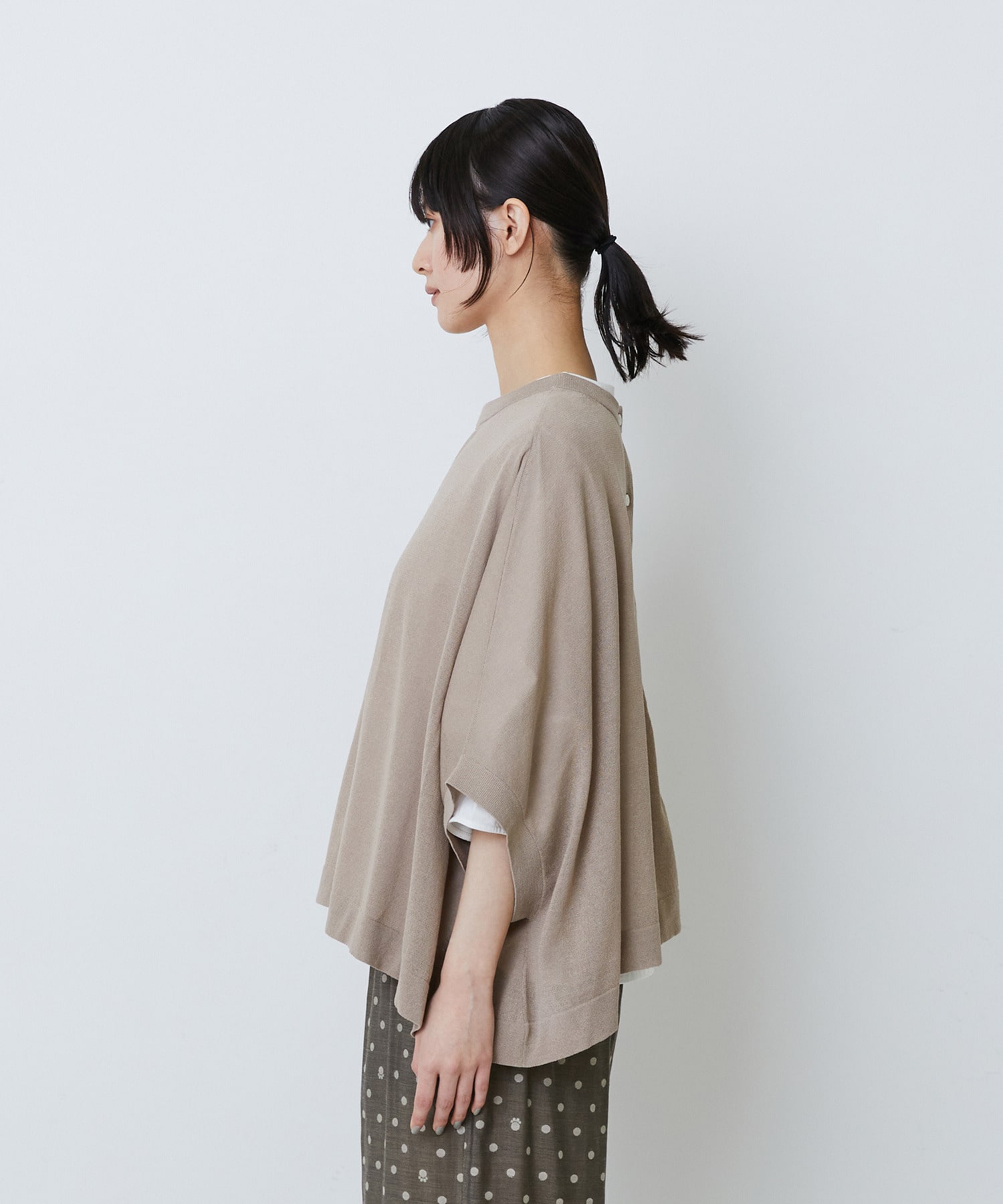 【LOISIR】【2WAY】エステル和紙天竺ケープライクカーディガン 詳細画像 グレー 21