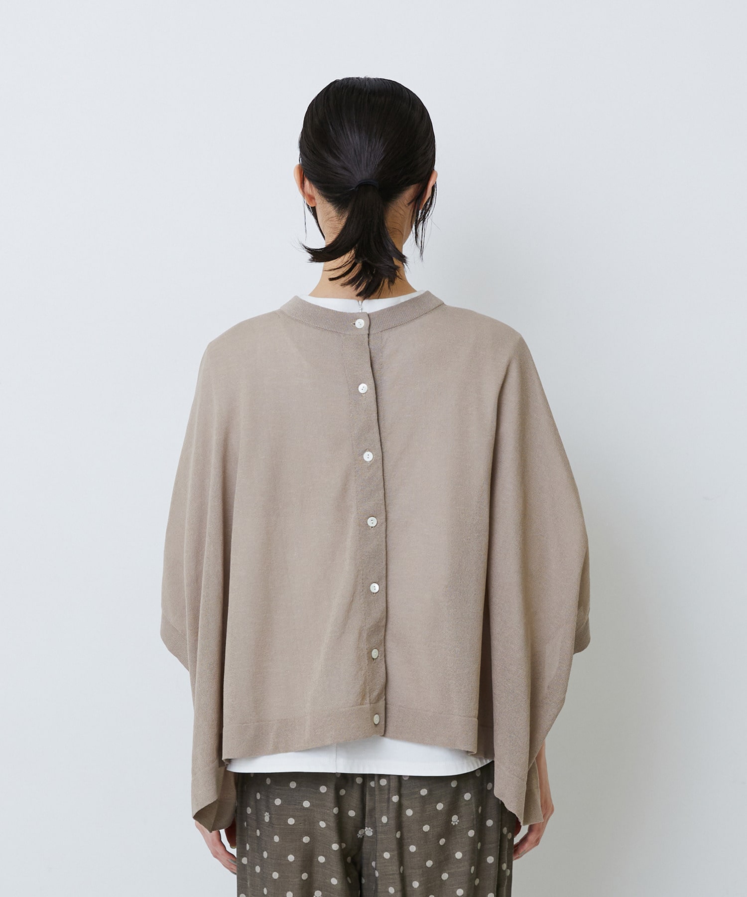 【LOISIR】【2WAY】エステル和紙天竺ケープライクカーディガン 詳細画像 グレー 22