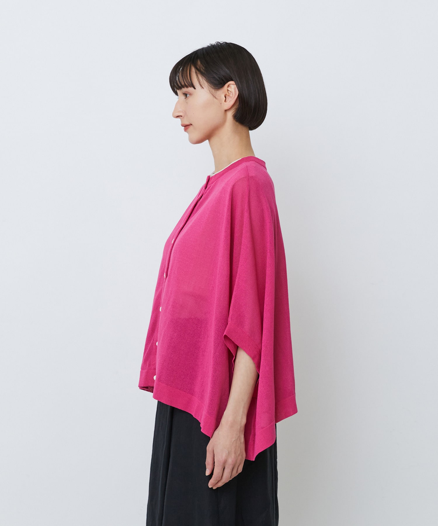 【LOISIR】【2WAY】エステル和紙天竺ケープライクカーディガン 詳細画像 グレー 30