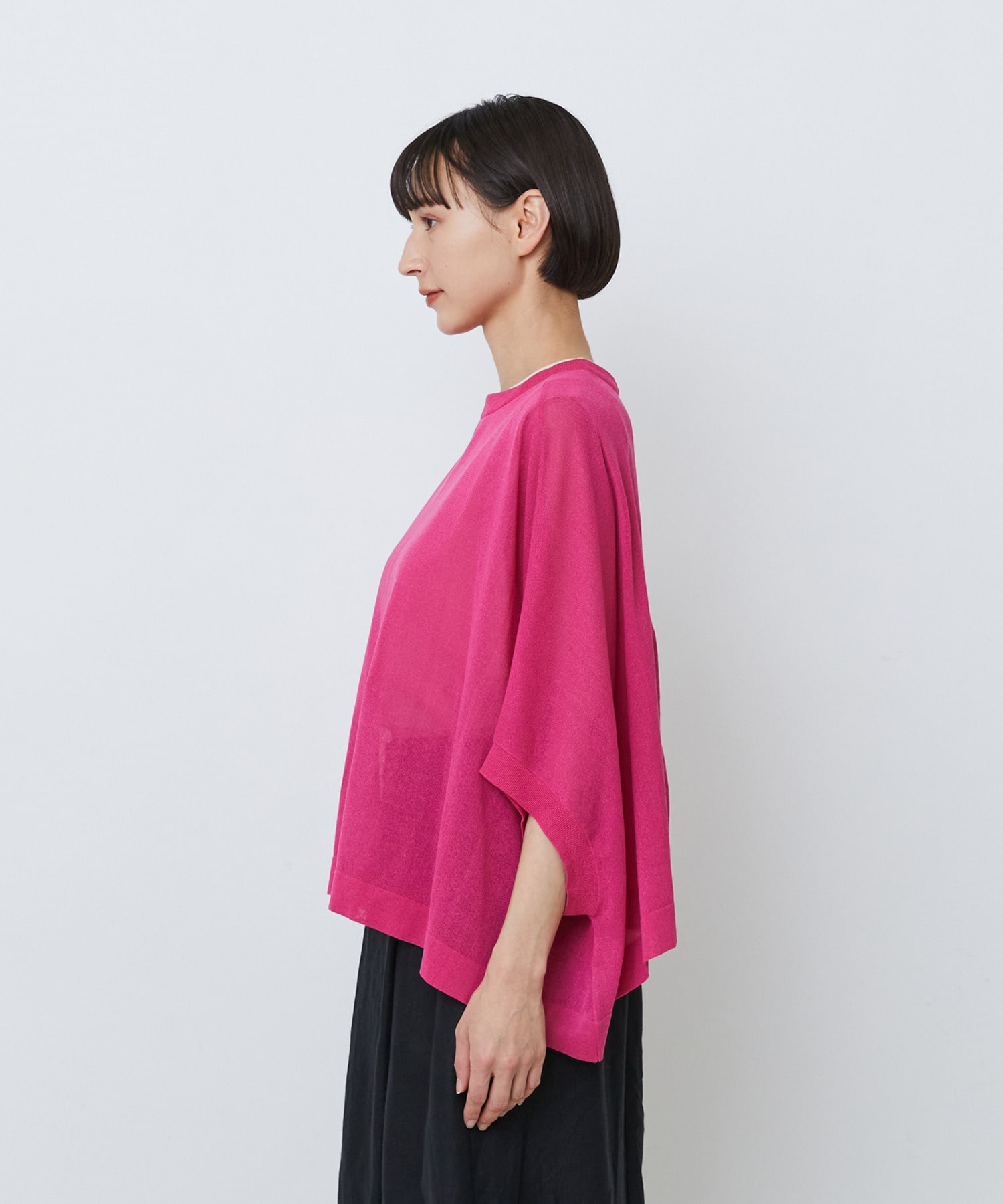 【LOISIR】【2WAY】エステル和紙天竺ケープライクカーディガン 詳細画像 グレー 33