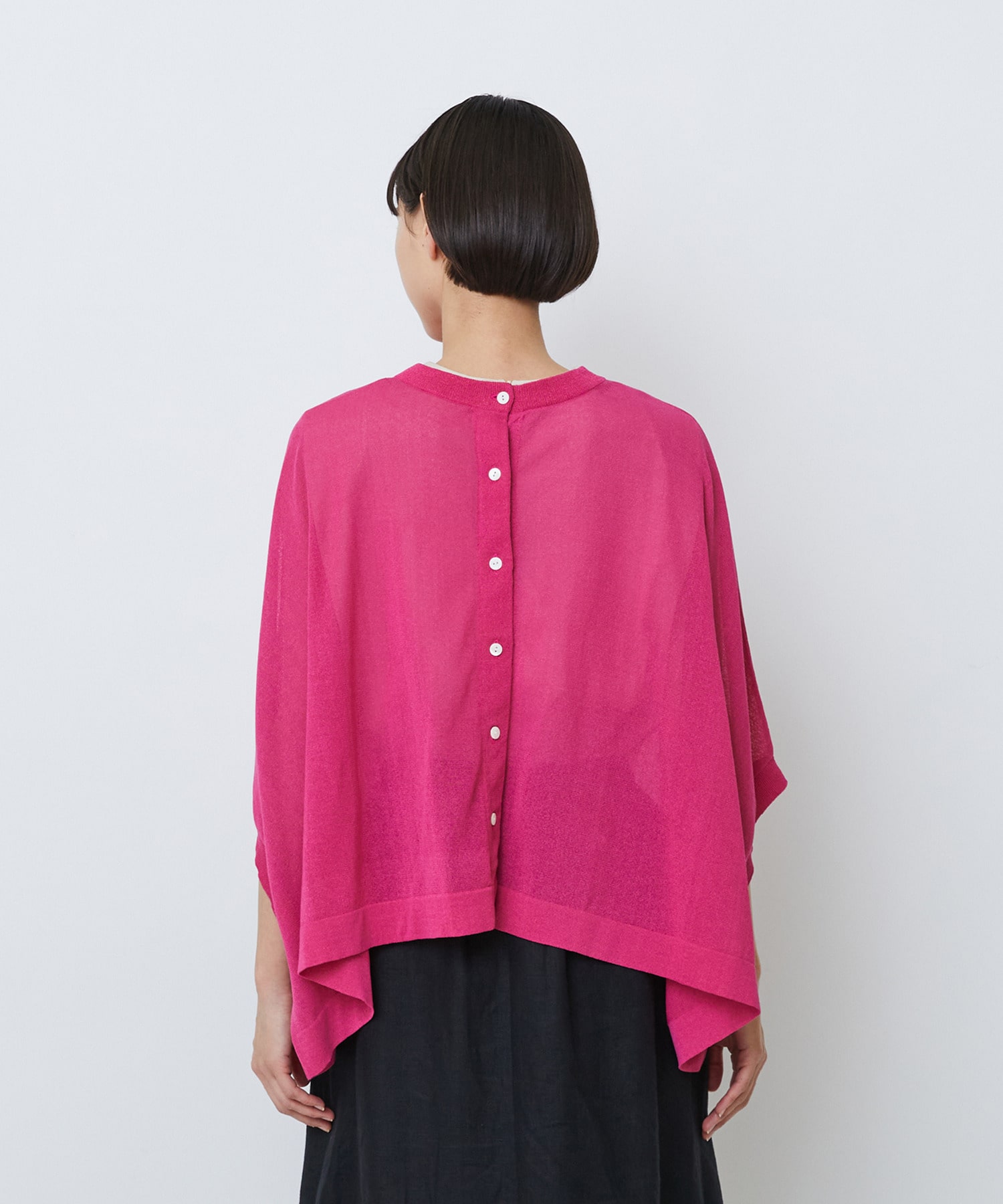 【LOISIR】【2WAY】エステル和紙天竺ケープライクカーディガン 詳細画像 グレー 34