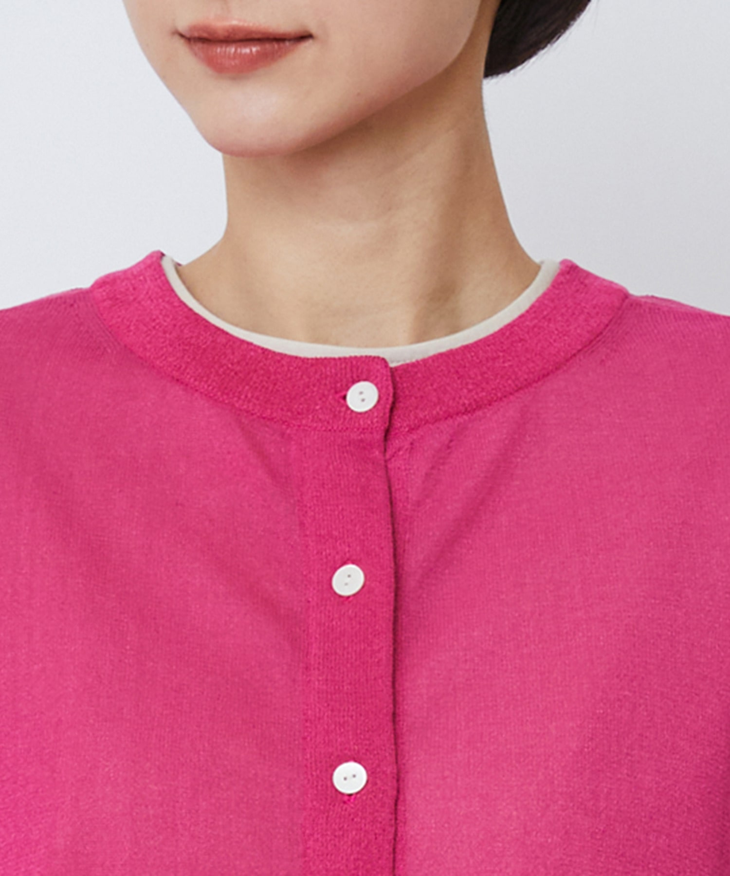 【LOISIR】【2WAY】エステル和紙天竺ケープライクカーディガン 詳細画像 グレー 35