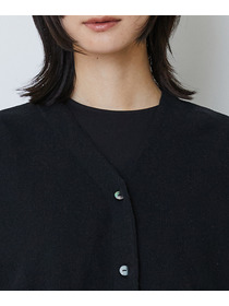 【LOISIR】コットンリネンダブルジャカードカーディガン 詳細画像 ブラック 15