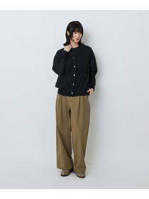 【LOISIR】コットンリネンダブルジャカードカーディガン 詳細画像 ブラック 6