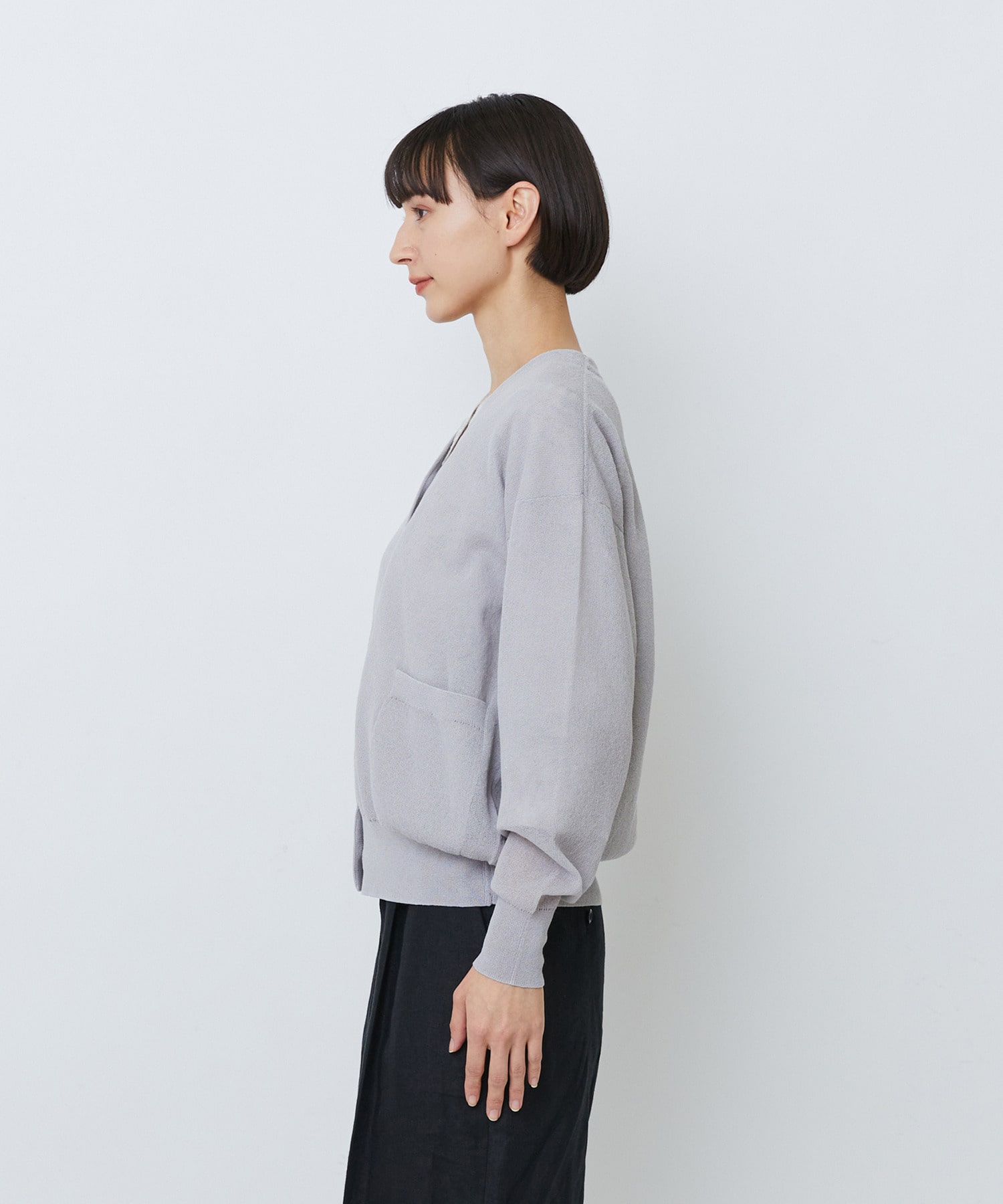 【LOISIR】コットンリネンダブルジャカードカーディガン 詳細画像 ブラック 10