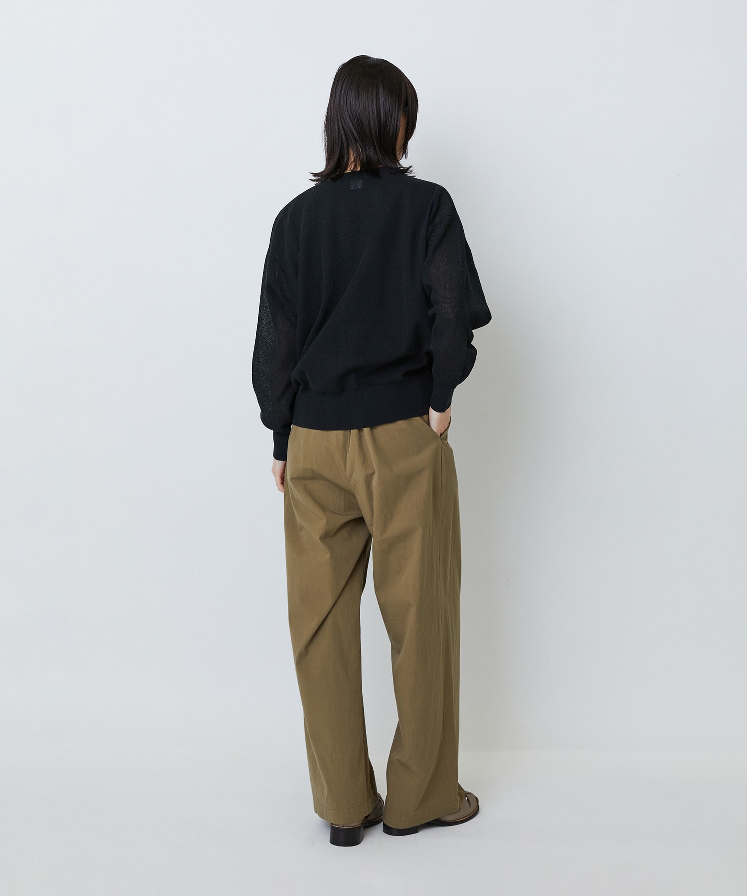 【LOISIR】コットンリネンダブルジャカードカーディガン 詳細画像 ブラック 8