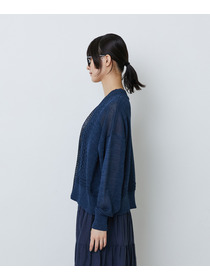 【LOISIR】エステル和紙透かし柄カーディガン 詳細画像 ベージュ 12