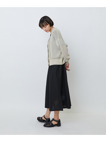 【LOISIR】エステル和紙透かし柄カーディガン 詳細画像 ベージュ 3