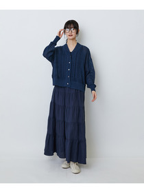 【LOISIR】エステル和紙透かし柄カーディガン 詳細画像 ベージュ 5