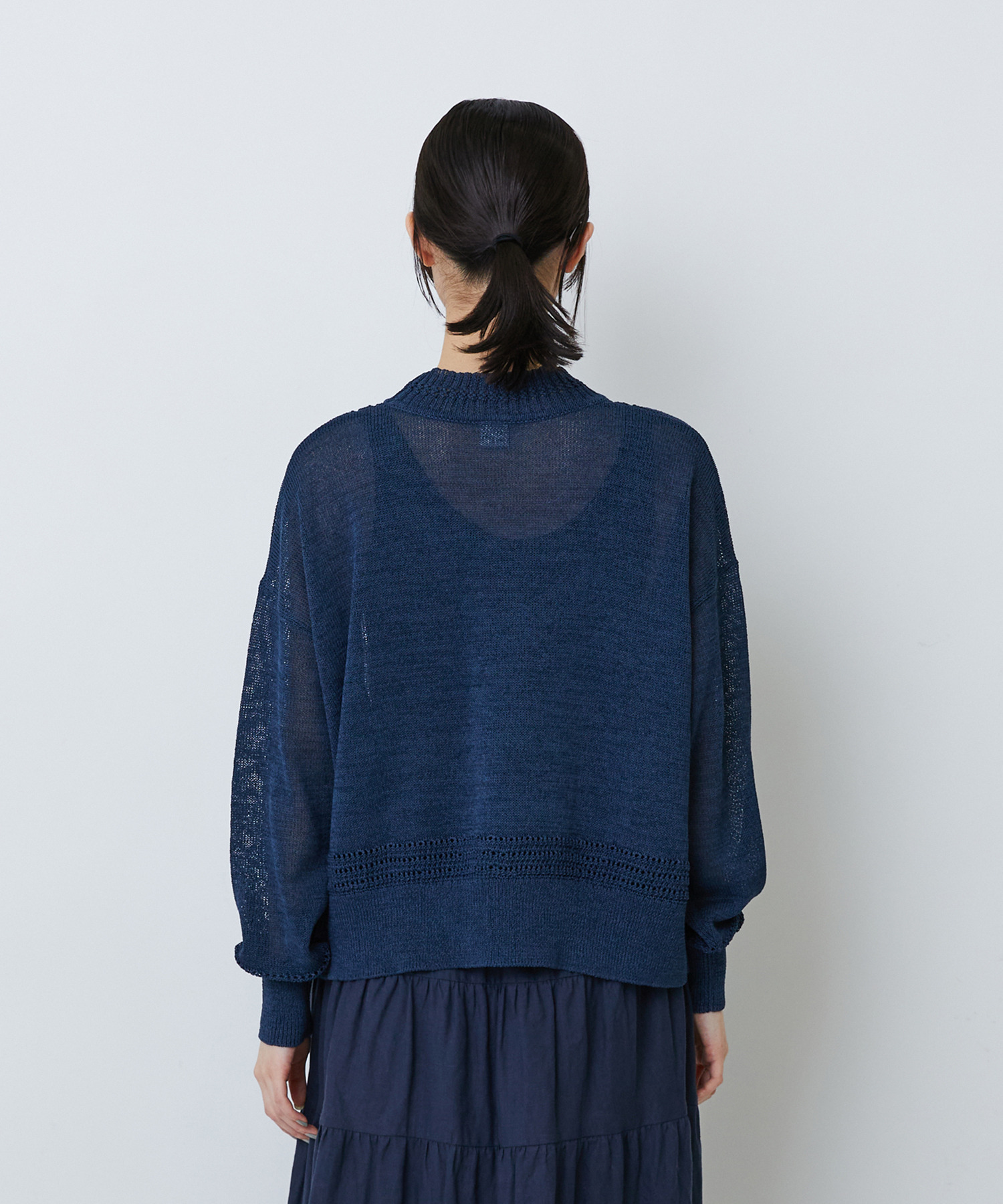 【LOISIR】エステル和紙透かし柄カーディガン 詳細画像 ベージュ 13