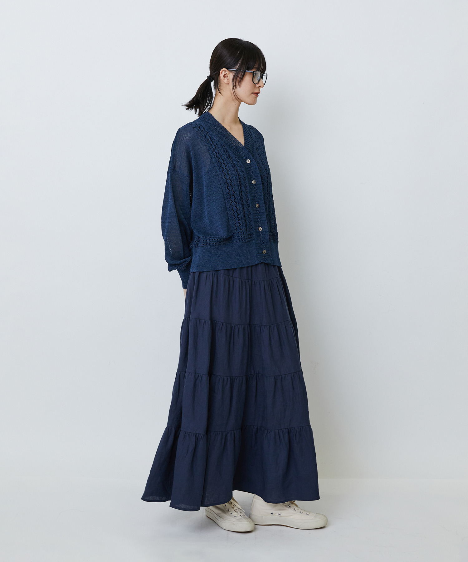 【LOISIR】エステル和紙透かし柄カーディガン 詳細画像 ベージュ 6