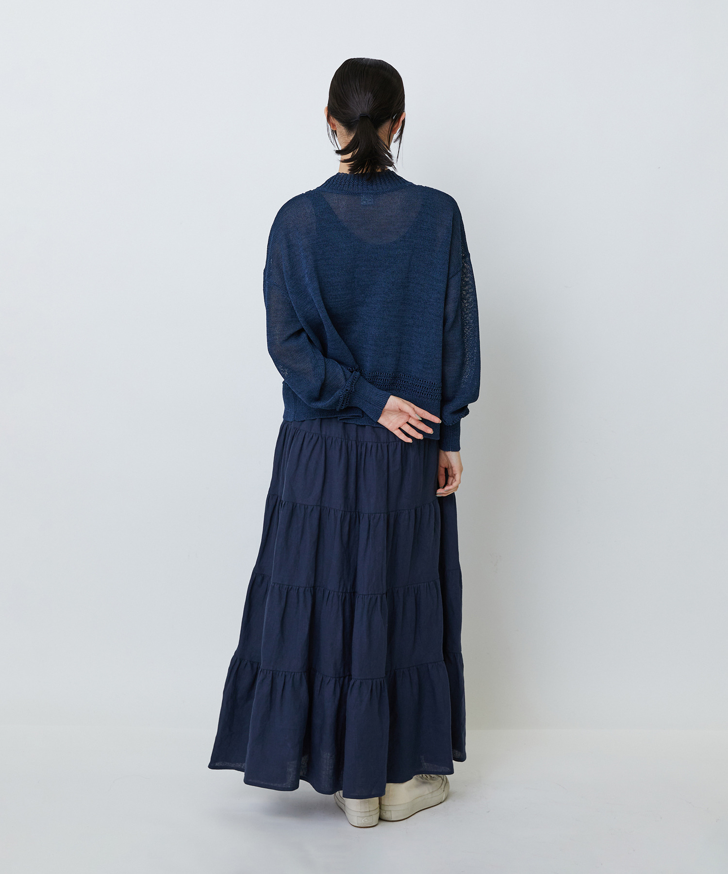 【LOISIR】エステル和紙透かし柄カーディガン 詳細画像 ベージュ 7