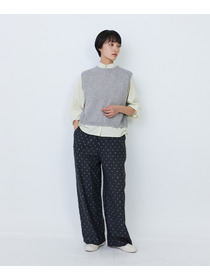 【LOISIR】【2WAY】エステル和紙撚り杢天竺ベスト 詳細画像 ブルー系その他 11