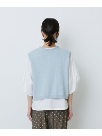 【LOISIR】【2WAY】エステル和紙撚り杢天竺ベスト 詳細画像 ブルー系その他 16