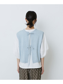 【LOISIR】【2WAY】エステル和紙撚り杢天竺ベスト 詳細画像 ブルー系その他 19