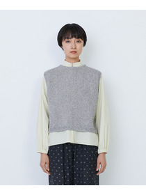 【LOISIR】【2WAY】エステル和紙撚り杢天竺ベスト 詳細画像 ブルー系その他 23