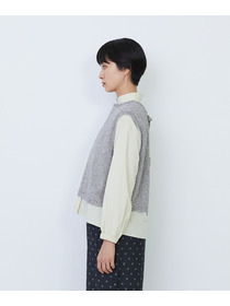 【LOISIR】【2WAY】エステル和紙撚り杢天竺ベスト 詳細画像 ブルー系その他 24