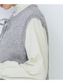 【LOISIR】【2WAY】エステル和紙撚り杢天竺ベスト 詳細画像 ブルー系その他 28