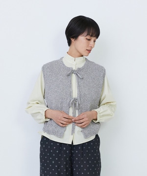 【LOISIR】【2WAY】エステル和紙撚り杢天竺ベスト 詳細画像 ベージュ系その他 1