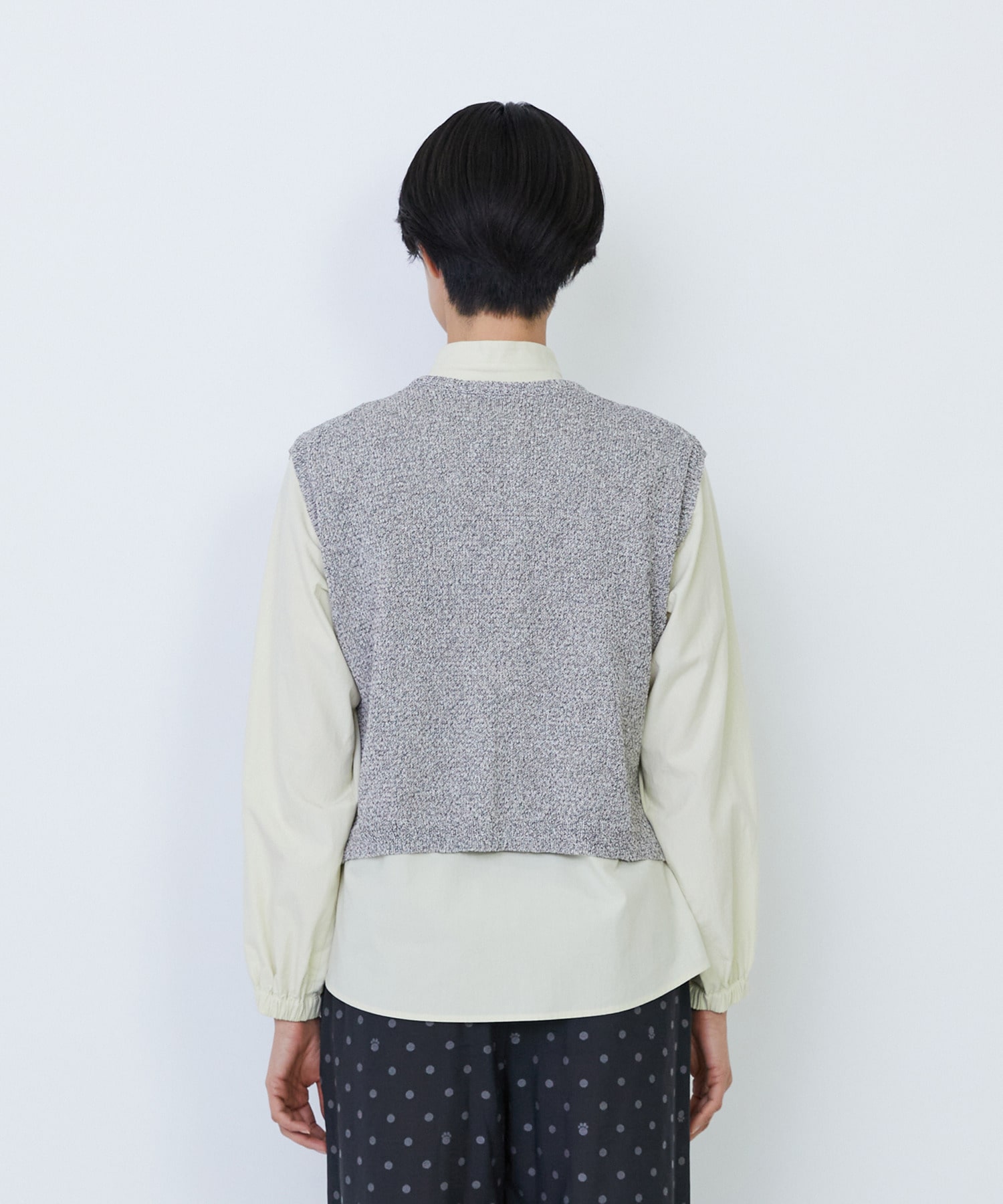 【LOISIR】【2WAY】エステル和紙撚り杢天竺ベスト 詳細画像 ブルー系その他 22