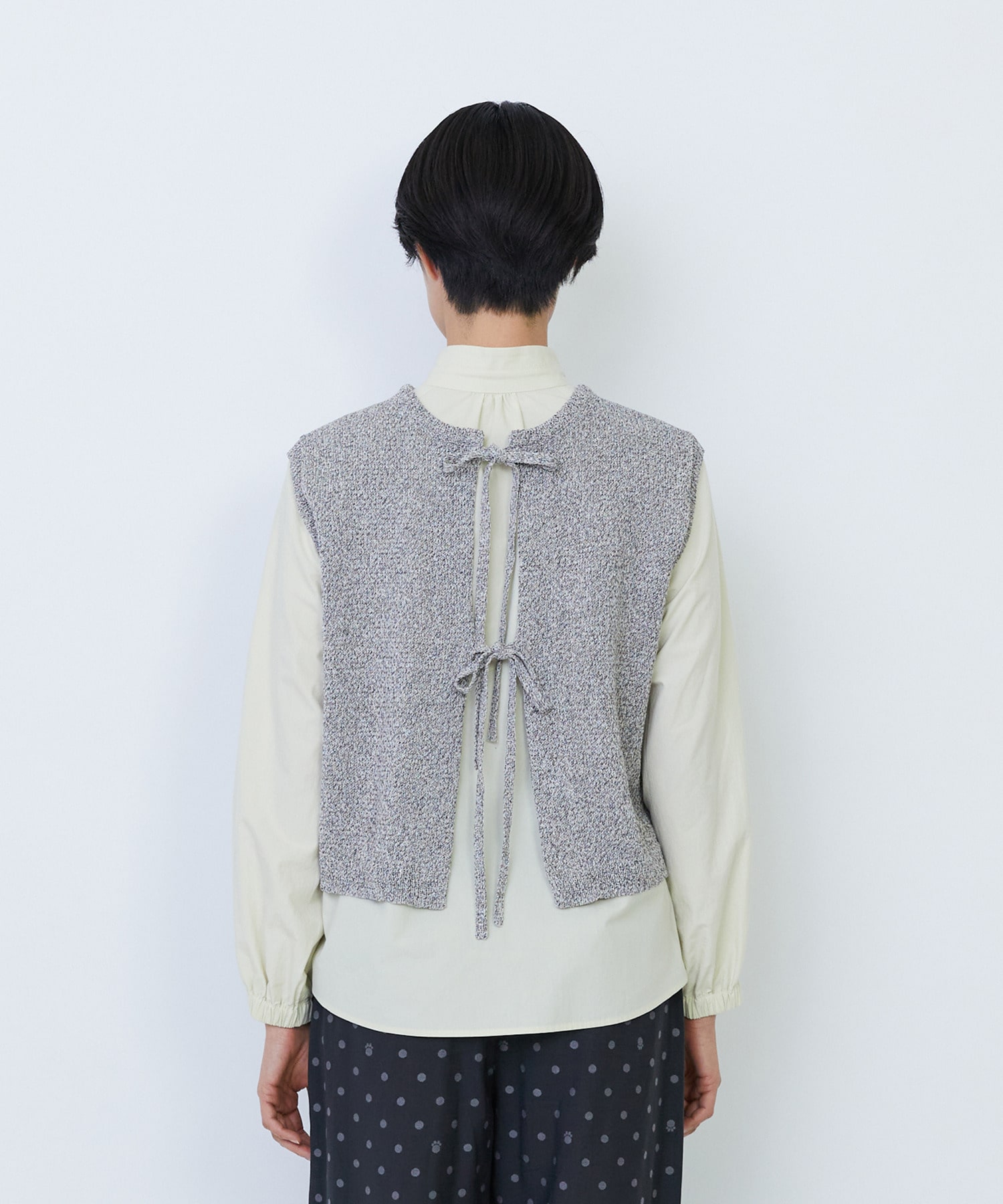 【LOISIR】【2WAY】エステル和紙撚り杢天竺ベスト 詳細画像 ブルー系その他 25