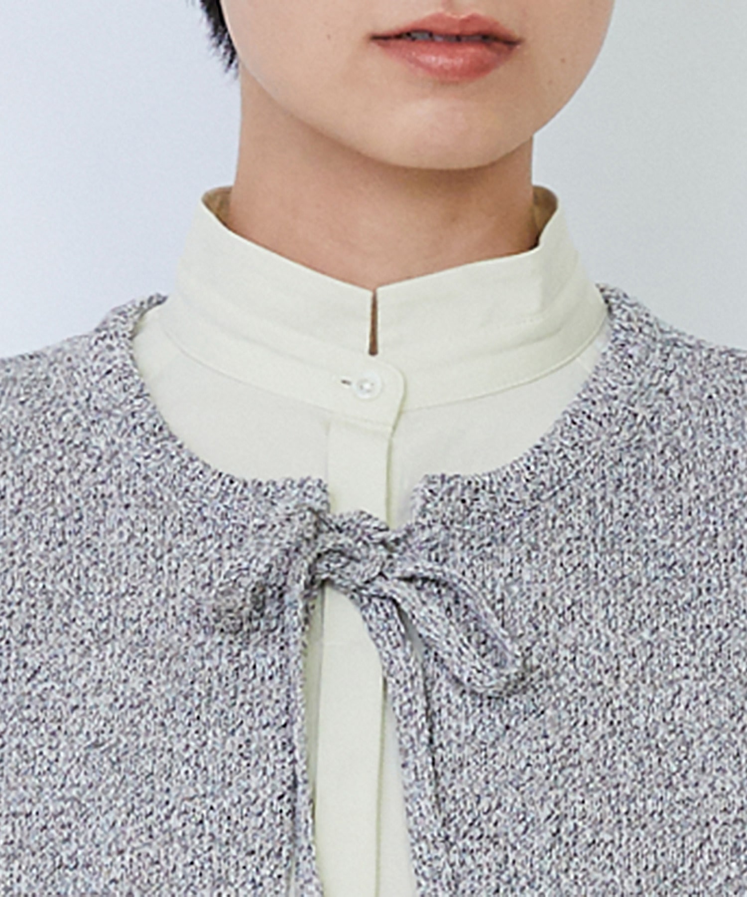 【LOISIR】【2WAY】エステル和紙撚り杢天竺ベスト 詳細画像 ブルー系その他 26