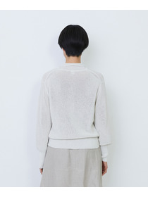 【LOISIR】エステル和紙片畦編みポロニット 詳細画像 オフホワイト 9