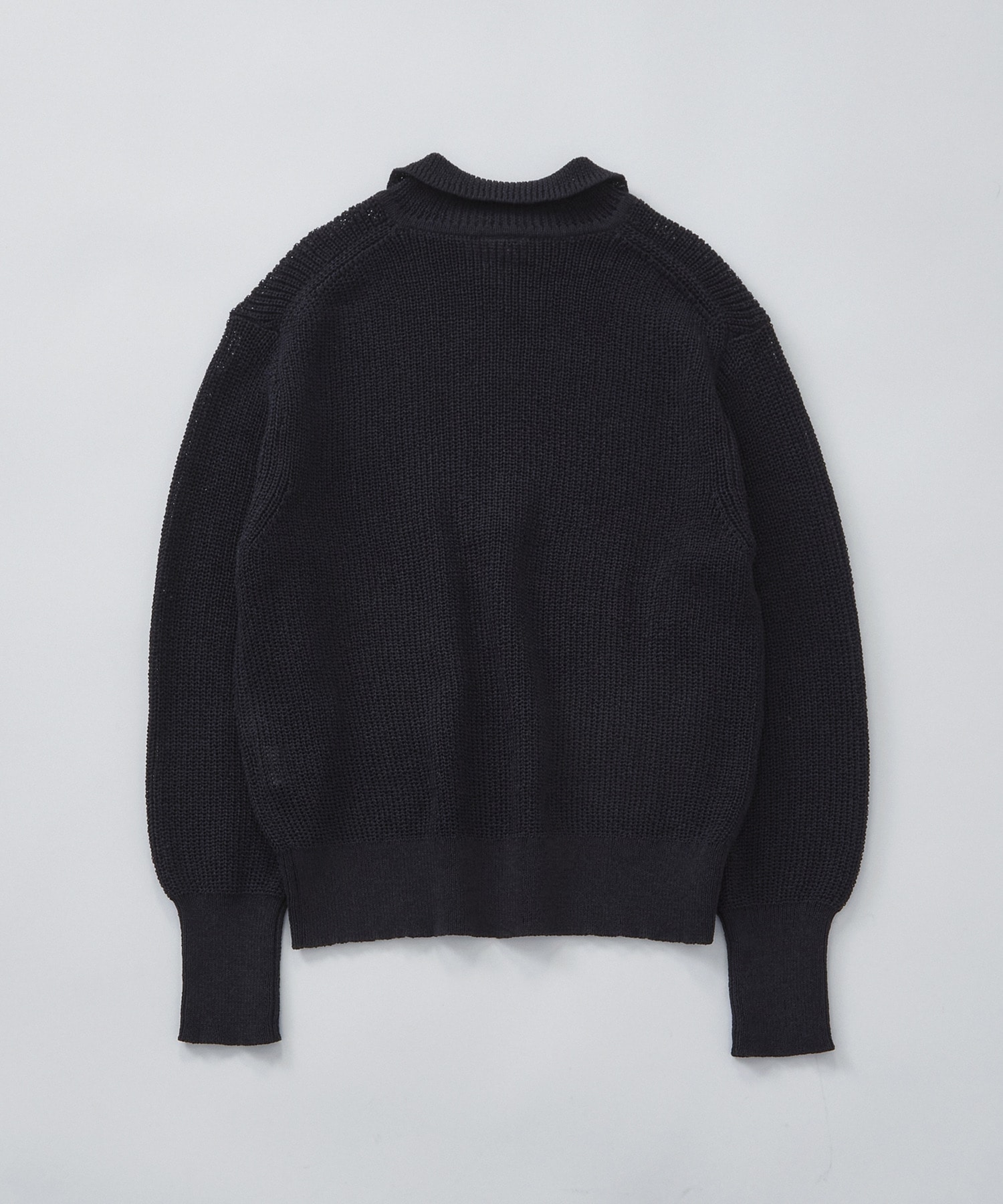 【LOISIR】エステル和紙片畦編みポロニット 詳細画像 オフホワイト 6