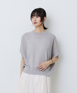 【LOISIR】コットンリネンダブルジャカードプルオーバー 詳細画像 グレー 1