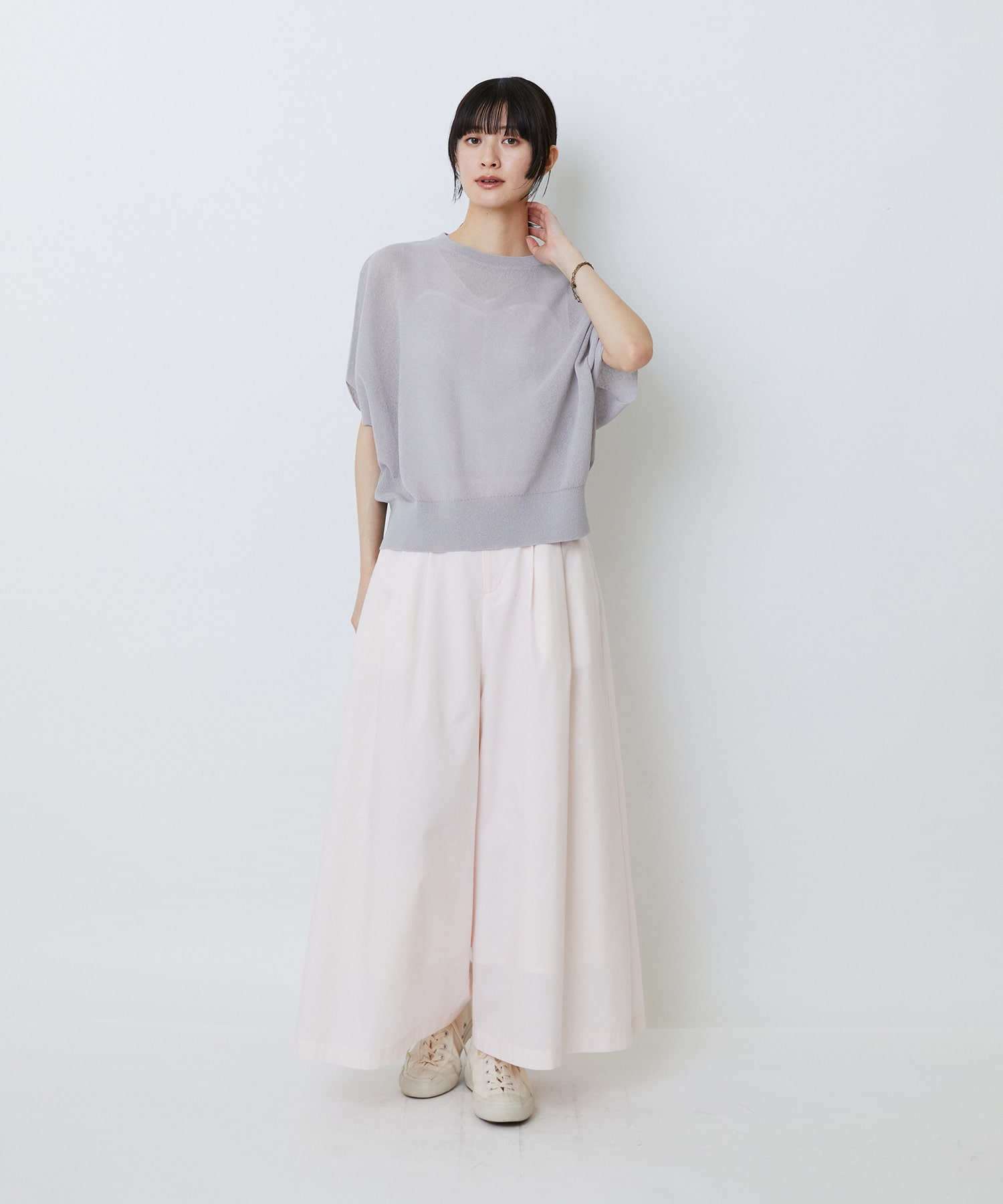 【LOISIR】コットンリネンダブルジャカードプルオーバー 詳細画像 ブラック 1