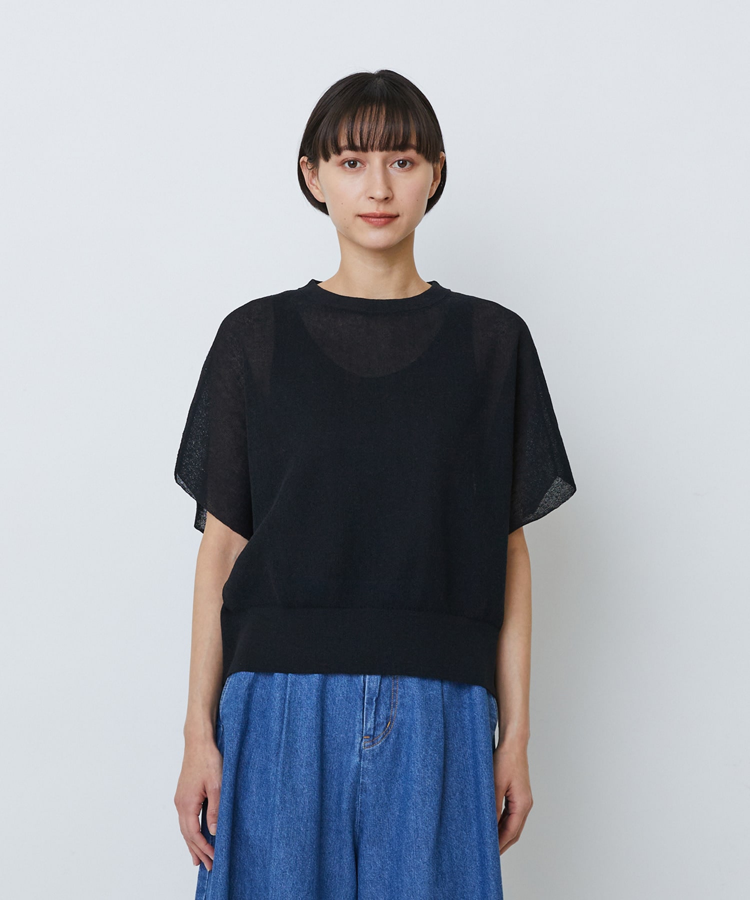 【LOISIR】コットンリネンダブルジャカードプルオーバー 詳細画像 ブラック 12