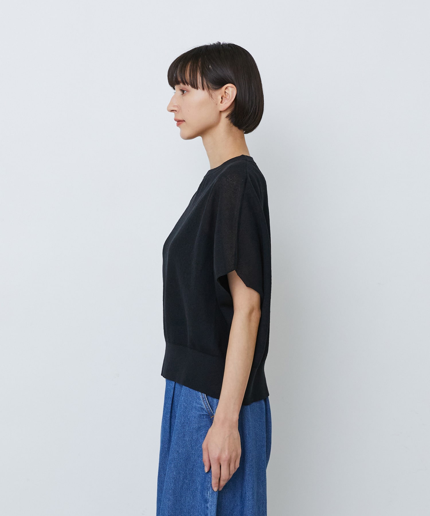 【LOISIR】コットンリネンダブルジャカードプルオーバー 詳細画像 ブラック 13